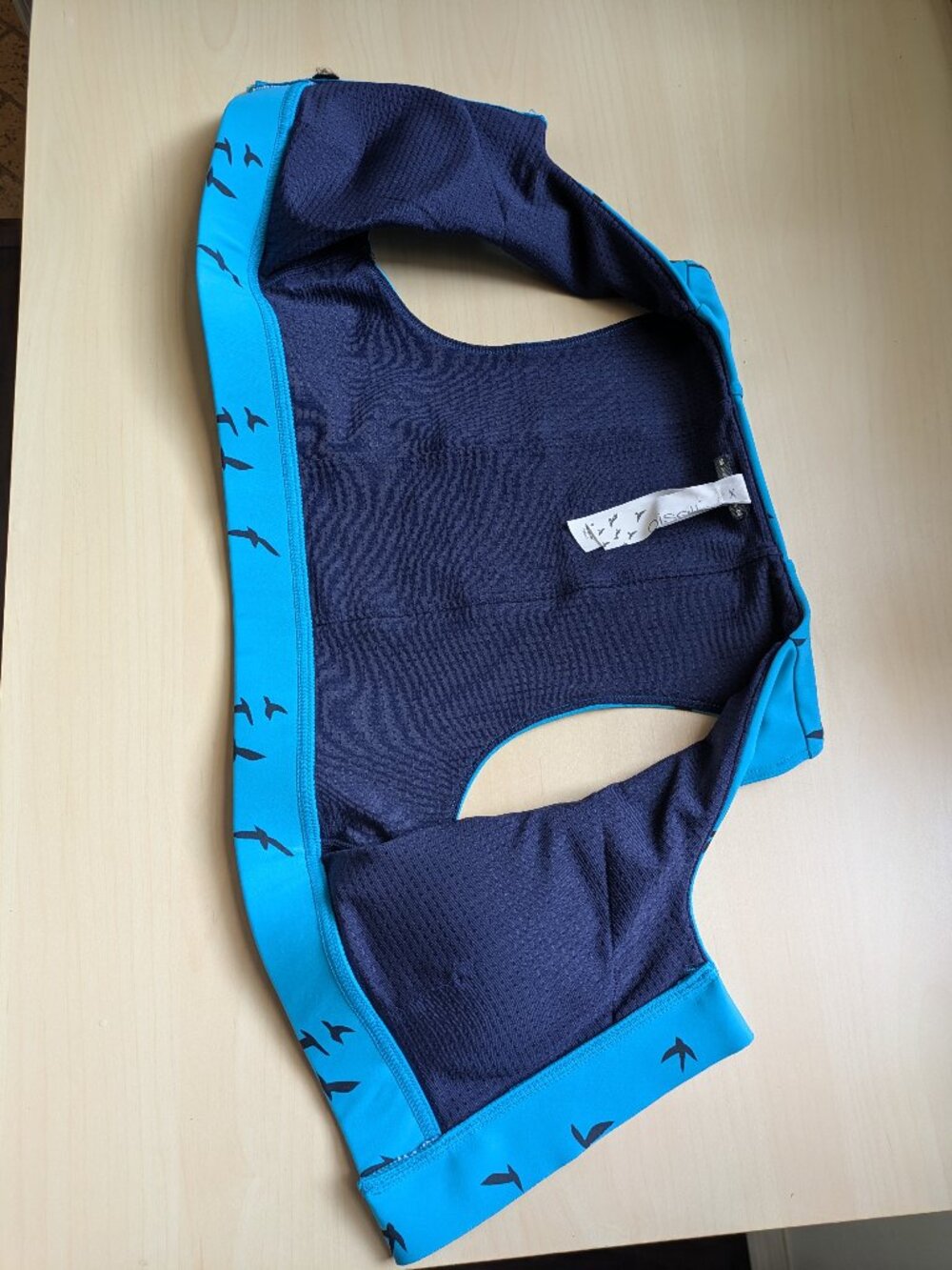 Oiselle Pockito Power 2.0 Zip Front Sports Bra Blue NWOT Women's Size 6 - Picture 7 of 9